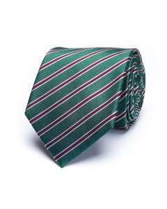 Regimental 100% silk tie green_0