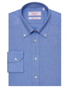 Camicia permanent blu, extra slim alghero button down_0