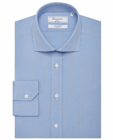 Classic shirt with checkered micro pattern francese_0