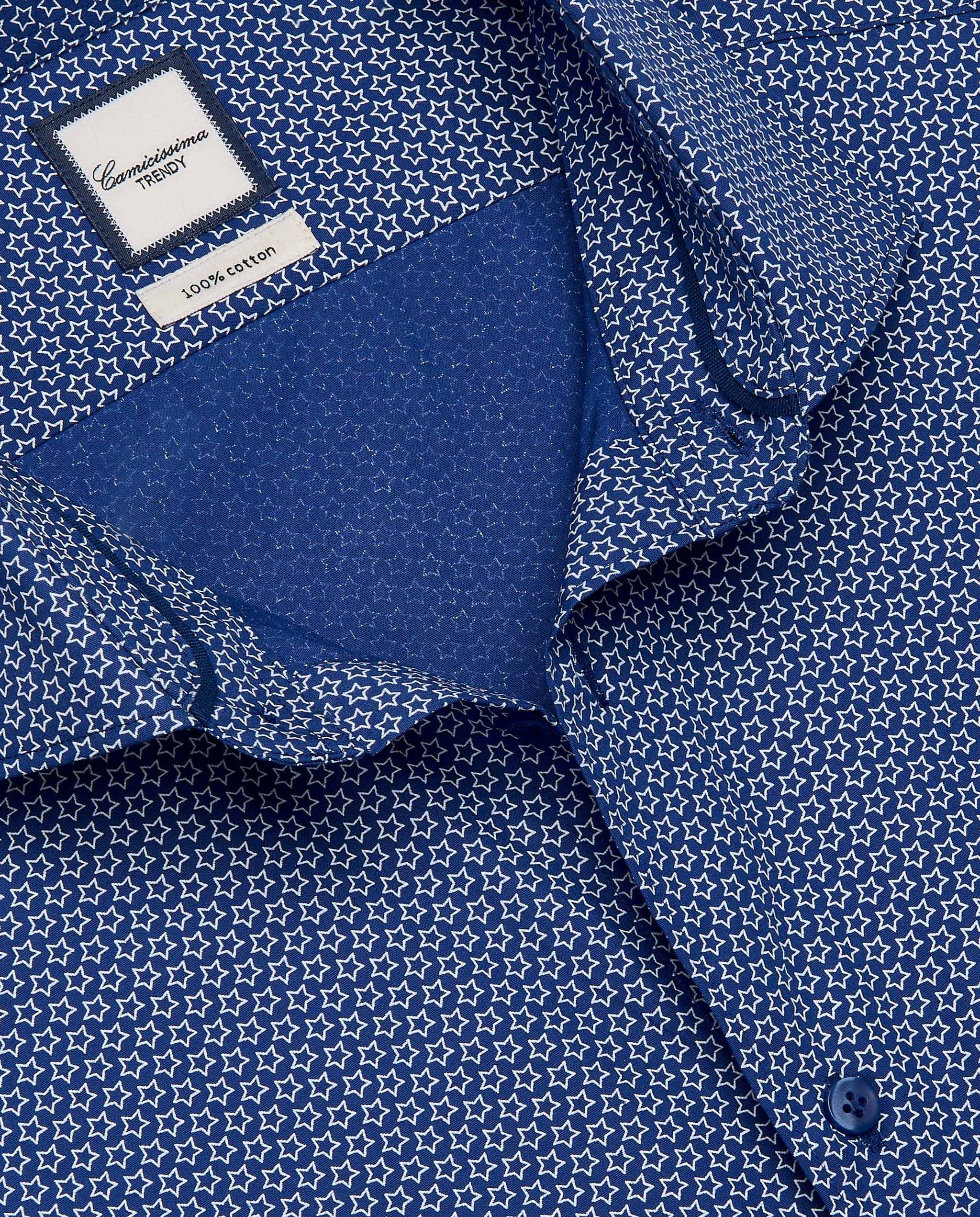 Blue trendy printed shirt francese Camicissima