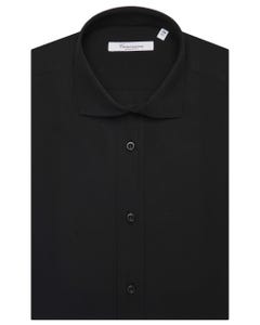 Camicia fancy nera, manica corta, regular francese