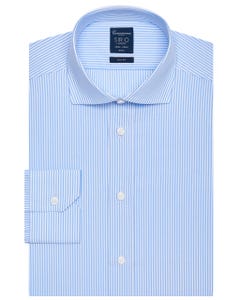 Blue sirio shirt with thin stripes, slim button down_0