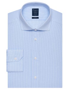 Light blue checkered sirio shirt, slim button down_0