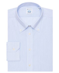Non iron thin stripes light-blue shirt, slim lisbon 35b  - button down_0