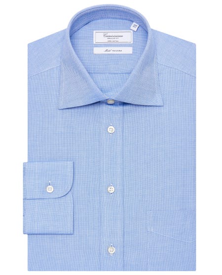 Permanent light-blue shirt with breast pocket, regular novara new french collar_0