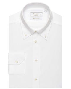 Camicia permanent bianca, extra slim oristano button down_0